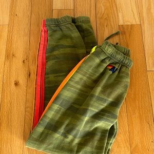 Aviator Nation camo joggers either neon stripes size small